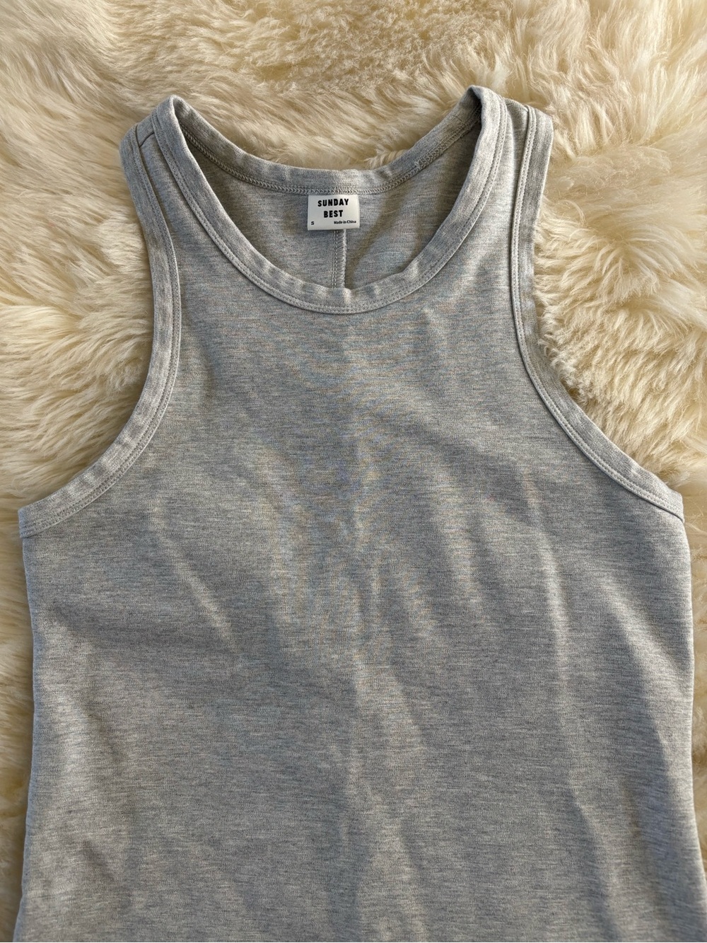 Aritzia Sunday Best Racerback Tank Mini Dress Gray Small - Picture 3 of 8